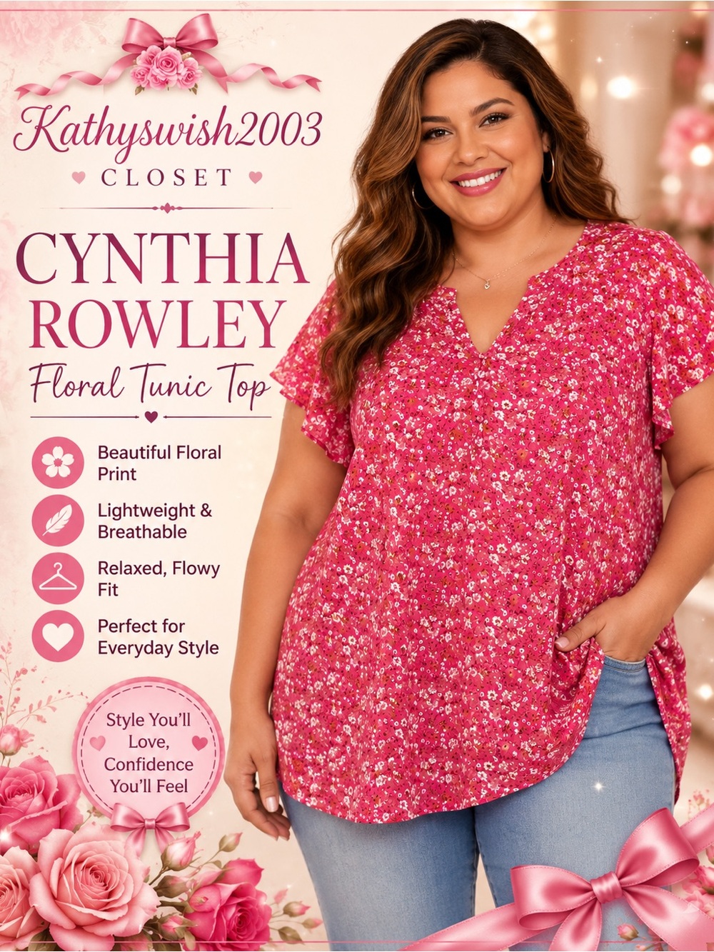 Cynthia Rowley Magenta, Pink and White Floral Short-Sleeve Tunic